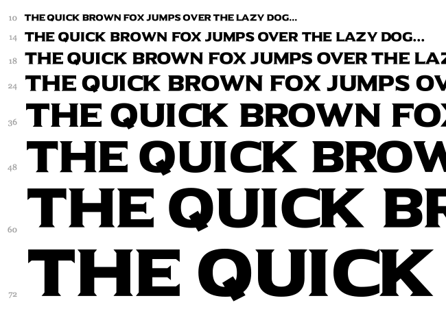 Universal Serif font waterfall